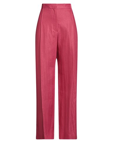 Brian Dales Woman Pants Magenta Size 10 Linen, Polyamide In Red