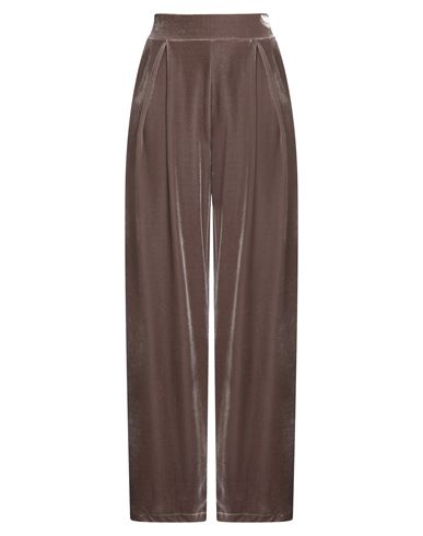 Tensione In Woman Pants Grey Size S Polyester, Elastane In Brown
