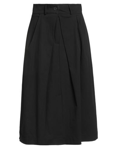 Tensione In Woman Midi Skirt Black Size S Cotton, Polyamide, Elastane In Black