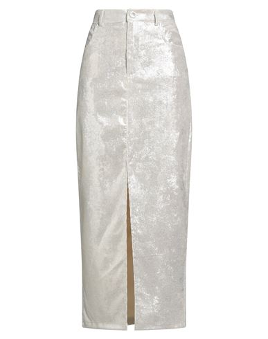 Tensione In Woman Maxi Skirt Ivory Size M Polyester, Polyamide, Elastane In Gray