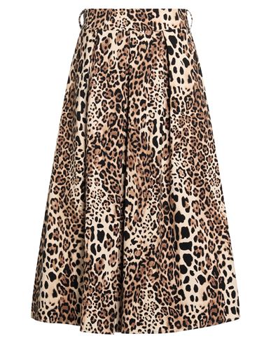 Tensione In Woman Midi Skirt Beige Size M Cotton, Elastane In Multi