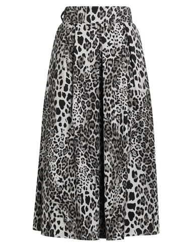 Tensione In Woman Midi Skirt Grey Size M Cotton, Elastane In Multi