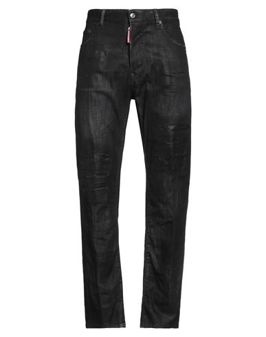 Dsquared2 Man Jeans Black Size 38 Cotton, Elastane In Black