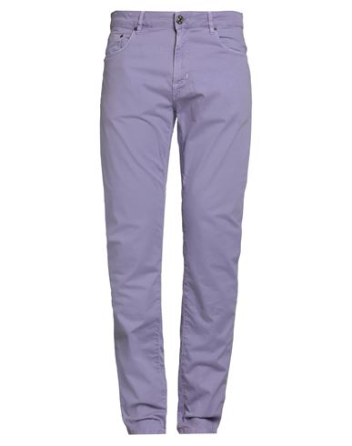 Pt Torino Man Pants Lilac Size 34 Cotton, Elastane In Purple