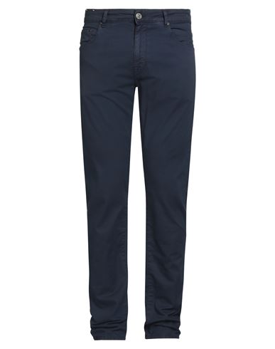 Pt Torino Man Pants Navy Size 34 Cotton, Elastane In Blue
