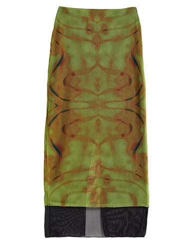 Vision Of Super Woman Midi Skirt Lime Green Size S Polyester, Elastane In Green