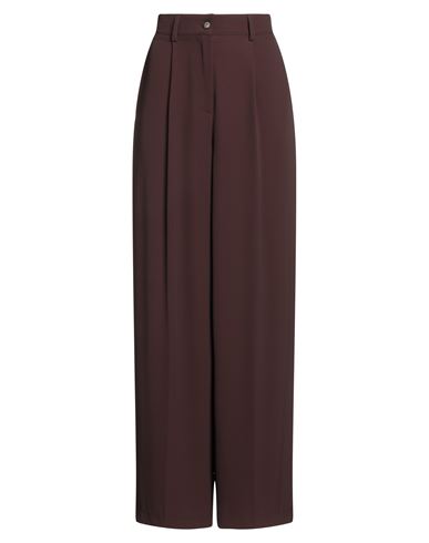 Tensione In Woman Pants Chocolate Brown Size S Polyester, Elastane In Burgundy
