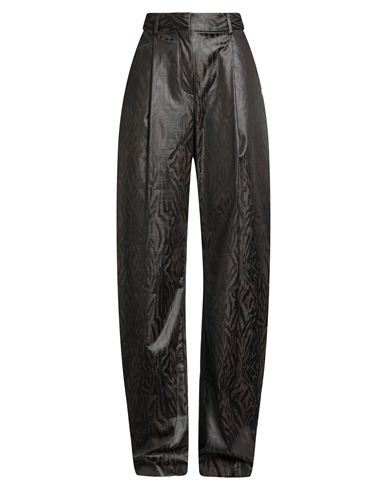 Just Cavalli Woman Pants Chocolate Brown Size 14 Polyester, Polyamide, Elastane In Black