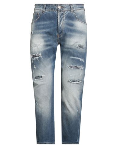 Yes London Man Jeans Blue Size 35 Cotton, Elastane In Blue
