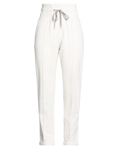Eleventy Woman Pants Ivory Size L Cotton, Wool, Viscose, Cashmere In White