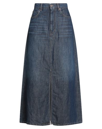 Weekend Max Mara Woman Denim Skirt Blue Size 14 Cotton, Linen In Blue