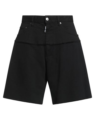 Dsquared2 Piped-trim Denim Shorts In Black