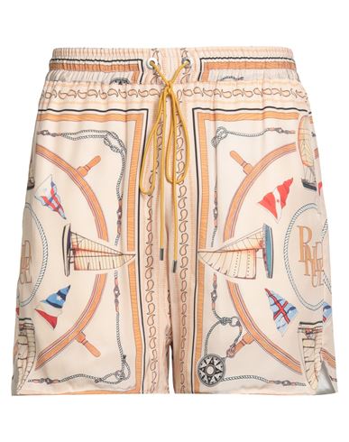 Rhude Man Shorts & Bermuda Shorts Beige Size L Silk In Multi