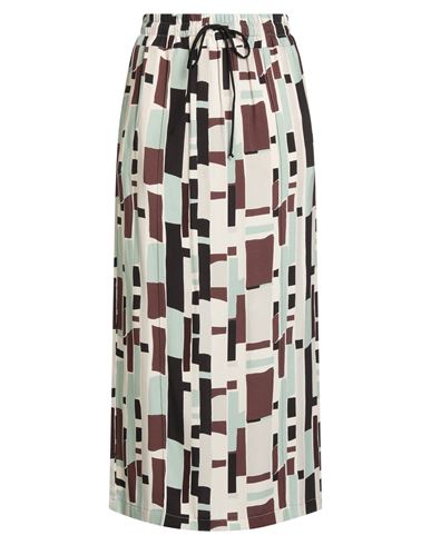 Alysi Crème Woman Midi Skirt Light Grey Size 2 Viscose In Multi