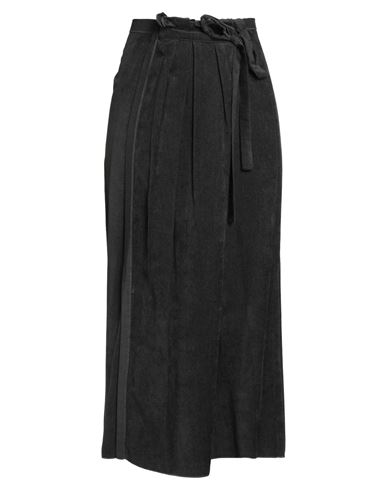 Alysi Crème Woman Midi Skirt Grey Size 6 Viscose, Cotton In Gray