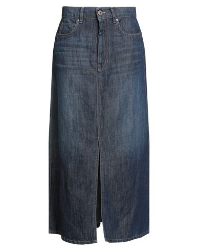 Weekend Max Mara Woman Denim Skirt Blue Size 10 Cotton, Linen