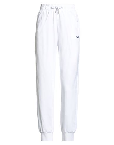 Fila Woman Pants White Size Xs Cotton, Elastane