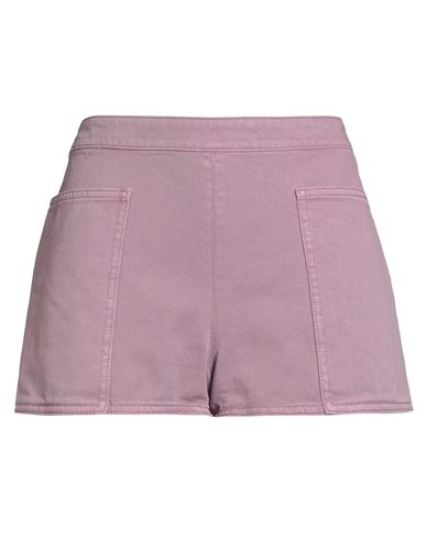 Max Mara Woman Denim Shorts Light Purple Size 8 Cotton In Purple