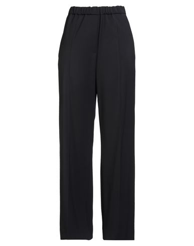 Hache Woman Pants Navy Size 12 Polyester, Virgin Wool, Elastane In Black