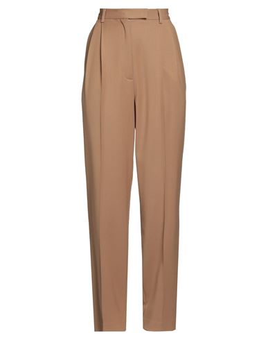 Hache Woman Pants Camel Size 10 Polyester, Virgin Wool, Elastane In Brown