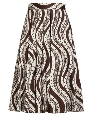 Max & Co . Woman Midi Skirt Brown Size 8 Cotton, Elastane In Multi
