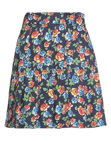 Max & Co . Woman Mini Skirt Navy Size 10 Cotton, Elastane In Multi