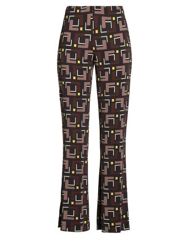 Maliparmi Malìparmi Woman Pants Dark Brown Size 8 Viscose, Elastane In Gold