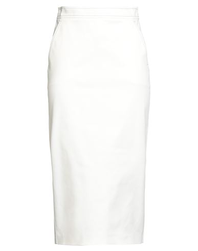 Max Mara Woman Midi Skirt Ivory Size 8 Cotton, Elastane In White