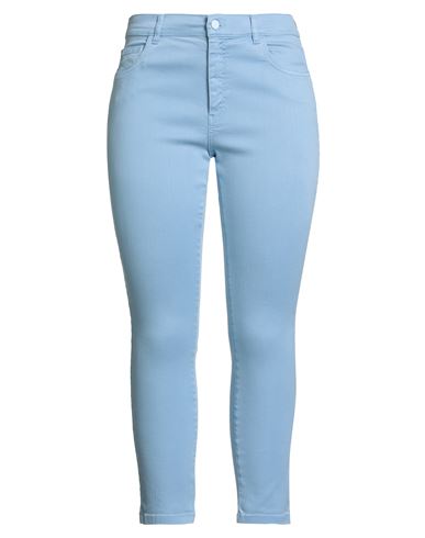 Marella Monochrome Woman Jeans Light Blue Size 12 Lyocell, Cotton, Polyester, Elastane In Blue