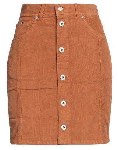 Pepe Jeans Woman Mini Skirt Camel Size S Cotton, Elastane In Neutral