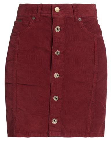 Pepe Jeans Woman Mini Skirt Brick Size S Cotton, Elastane In Red