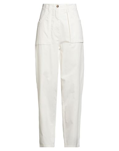 Semicouture Woman Pants White Size 6 Cotton, Elastane In White