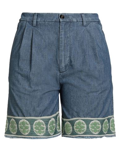 Valentino Garavani Denim Bermuda Shorts In Blue