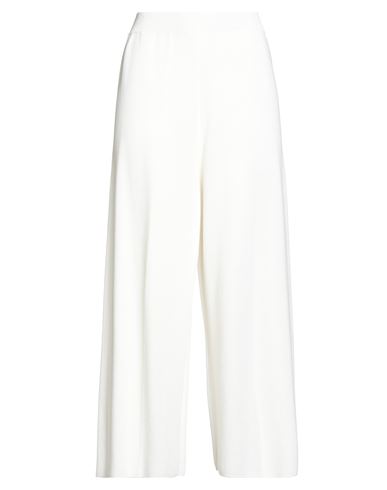 Malo Woman Pants White Size S Viscose, Cotton In White