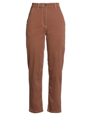 Shaft Woman Pants Brown Size 30 Cotton, Elastane In Brown