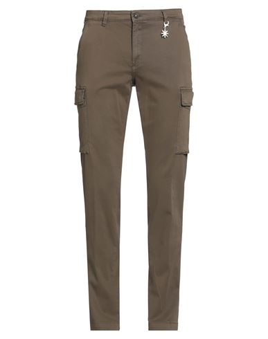 Manuel Ritz Man Pants Military Green Size 38 Cotton, Elastane In Green