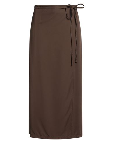 Haveone Woman Midi Skirt Chocolate Brown Size M Viscose, Polyester