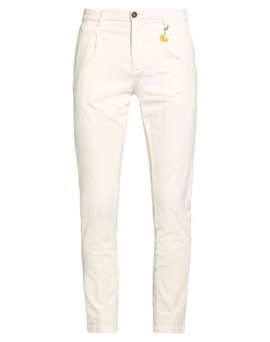 Manuel Ritz Man Pants Cream Size 38 Cotton, Modal, Elastane In White