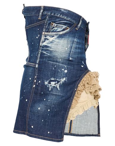 Dsquared2 Woman Mini Dress Blue Size 8 Cotton, Elastane In Blue