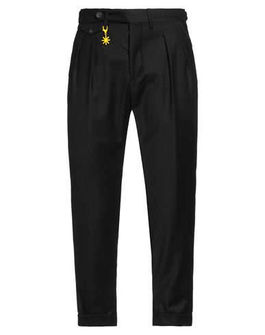 Manuel Ritz Man Pants Black Size 38 Virgin Wool, Elastane In Black