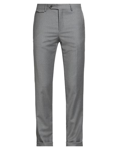 Paoloni Man Pants Grey Size 40 Virgin Wool, Elastane In Gray