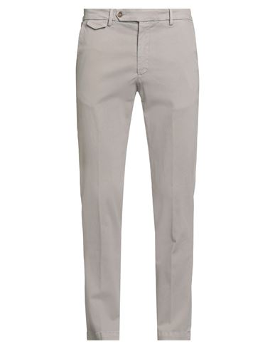 Paoloni Man Pants Light Grey Size 38 Cotton, Elastane In Gray