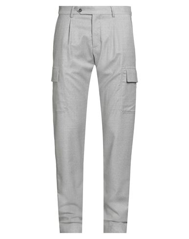 Paoloni Man Pants Light Grey Size 36 Virgin Wool, Elastane In Gray