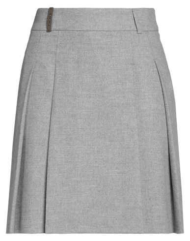 Peserico Woman Mini Skirt Light Grey Size 8 Wool, Polyester, Viscose, Polyamide, Elastane In Gray
