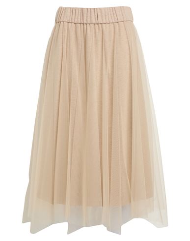 Peserico Easy Woman Midi Skirt Sand Size 6 Polyamide, Viscose, Virgin Wool In Neutral