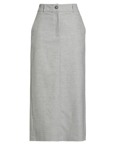 Peserico Easy Woman Midi Skirt Light Grey Size 6 Wool, Polyester, Viscose, Polyamide, Elastane In Gray