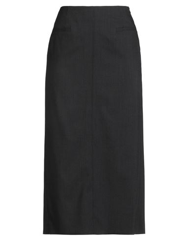 Peserico Easy Woman Midi Skirt Charcoal Size 6 Polyester, Wool, Elastane In Black