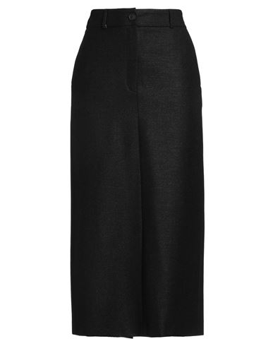 Peserico Easy Woman Midi Skirt Charcoal Size 10 Virgin Wool, Viscose, Polyamide, Elastane In Black