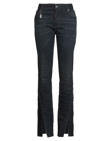 Dsquared2 Woman Jeans Blue Size 8 Cotton, Elastane, Calfskin In Multi