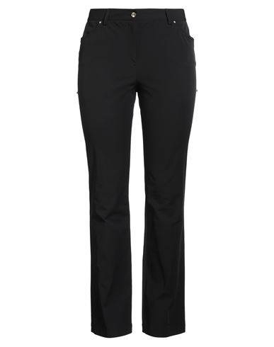 Vdp Via Delle Perle Collection Woman Pants Black Size 10 Cotton, Polyamide, Elastane In Black